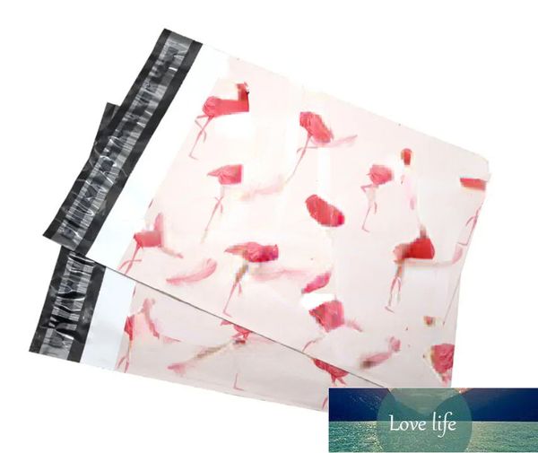 Atacado novo 100 pçs moda rosa flamingo padrão poli mailers auto selo sacos de envelope de plástico simples