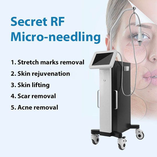 RF professionale Segni di acne sul viso Microneedle frazionario portatile RF Rafforzamento della pelle Ringiovanimento Trattamento delle cicatrici a radiofrequenza Apparecchiatura di bellezza