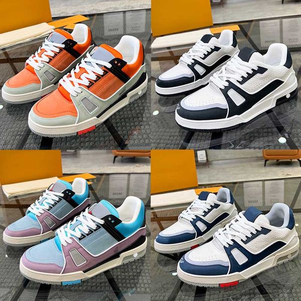 Virgin Abloh Trainer Sneakers Luxury Brand Scarpe casual Texture smerigliata Pelle di vitello Envy gel Suola in gomma iniettata Coppia Scarpe sportive moda 35-46