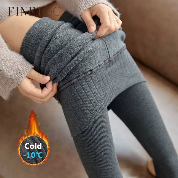 Mulheres Leggings FINETOO Quente Sexy Slim Meia-calça Nylon Calças Alta Cintura Elástica Grosso Cashmere Sock Calças Mulheres Legging Térmica 280g 231018