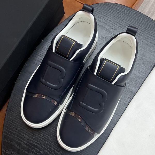 Bales maines sapatos esportivos casuais masculinos de luxo de alta qualidade importados da itália pele de bezerro sola de borracha de duas cores anti-deslizamento