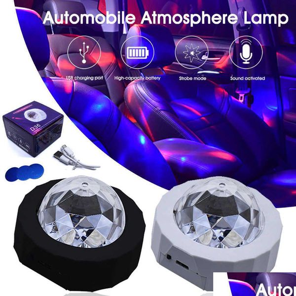 Tragbare Disco Ball wiederaufladbare Lichter LED Strobe 2 Lichtmodi mit 3 Aufklebern für Auto Raumdekoration Dropship Drop Lieferung Dhcn0