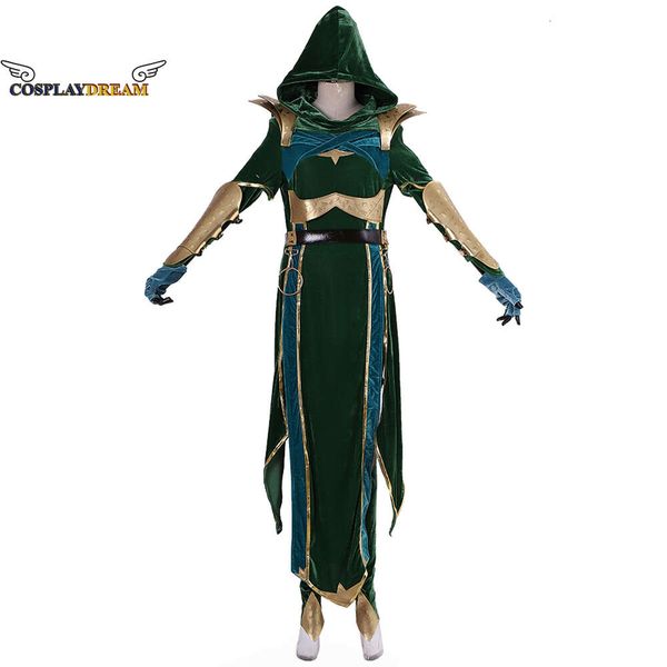 Gioco Mortal Kombat Cosplay GIADA Costume Verde Combattimento Outfit Set completo Giada Cos Gonne Cinture Pantaloni Guanti Vestito per la festa di HalloweenCosplay