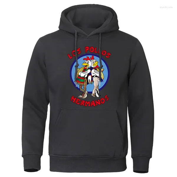 Erkek Hoodies 2023 Sonbahar Kış Mektubu Baskı Los Pollos Hermanos Erkek Sweatshirts Chicken Brothers Salmanları Yüksek Kalite Üstleri