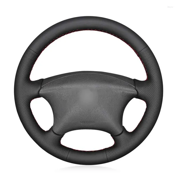 Capas de volante costuradas à mão preto pu couro artificial envoltório de carro para berlingo 2003-2008 / jumpy 2007-2008 xsar