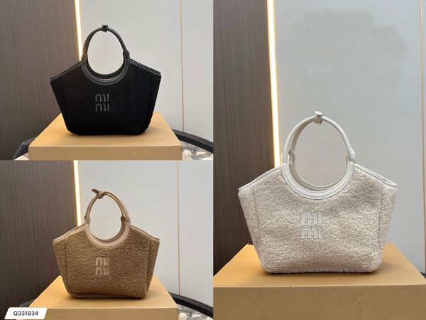 Bolsa de cabelo de cordeiro nova moda mochila designer saco de ombro de alta qualidade luz saco de compras de luxo feminino saco de namoro