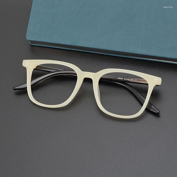 Sonnenbrillenrahmen Marke Designer Handgemachte Mann Matte Farbe Acetat Quadratische Rahmen Brillen Frauen Retro Große Optische Linsen Rezept