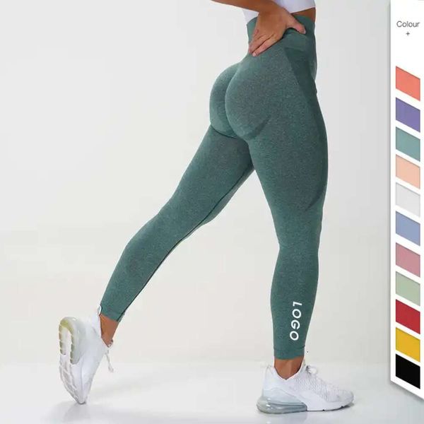 Lu Lu Yoga Outfits Leggings sem costura Leggings de cintura alta Contorno Respirável Calças de treino Fitness nvgtn Sports Gym Collants Leggings Lemonnn