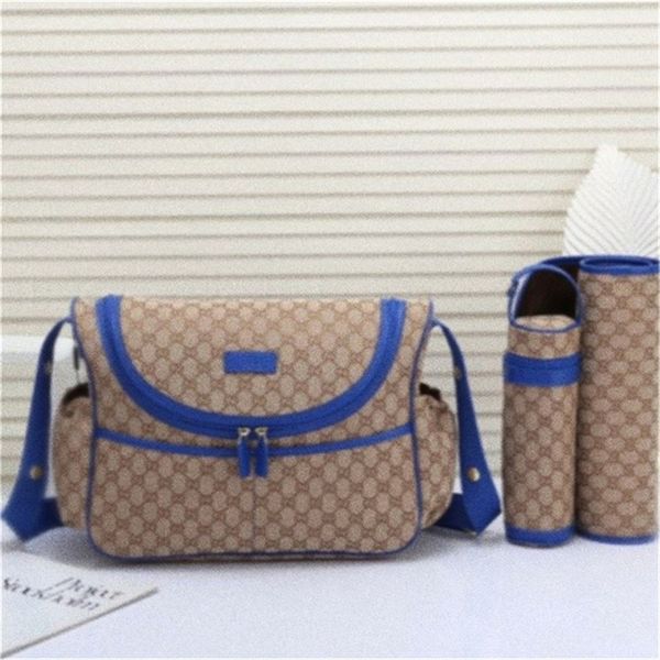 Bolsas para fraldas de bebê, conjunto de 3 peças, designer de alta qualidade, bolsas para mamãe, bolsa de ombro multifuncional, presente criativo a1