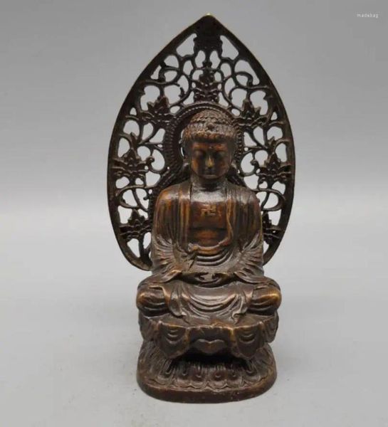 Statuette decorative Cina Rame Grande Giorno Tathagata Buddha Statua di piccolo artigianato