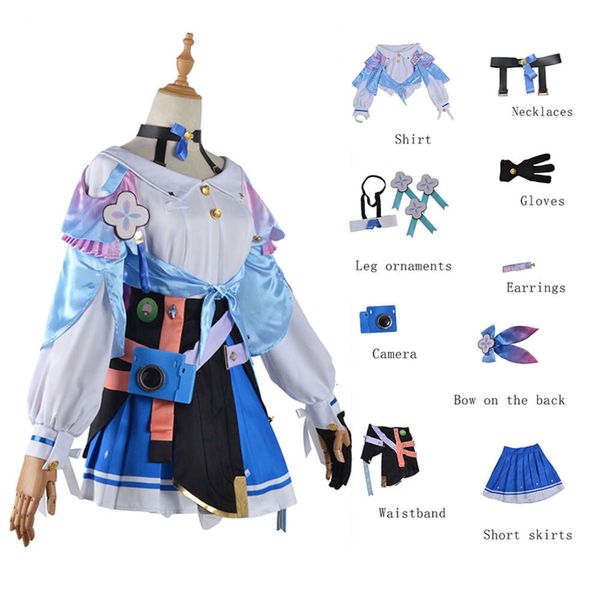 7. März Cosplay Kostüm Spiel Honkai Star Rail Cosplay Anzug Süßes Mädchen Lila Kleid inklusive Kamera Requisiten 7. März Cosplaycosplay