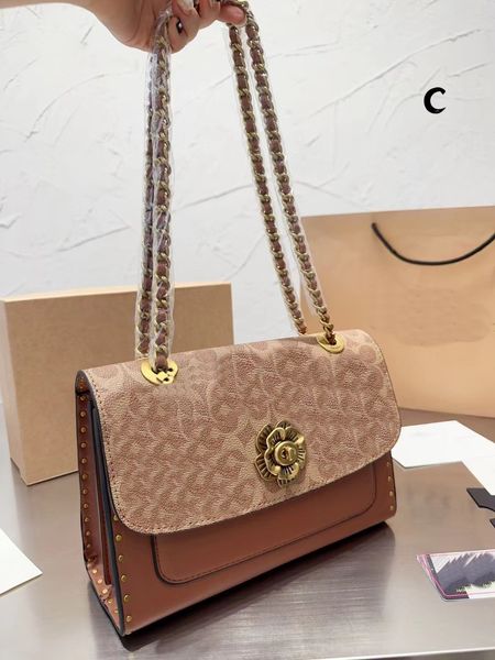 Orijinal K Gold Camellia zincir çantası klasik yüksek kaliteli çok yönlü moda tasarımcısı omuz koltukları internet ünlü kadın modeli kolayca hediye kutusu ambalaj