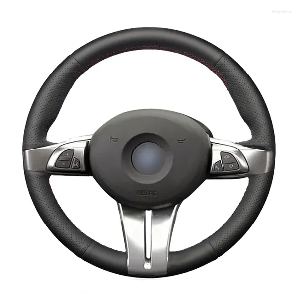 Чехлы на руль, сшитые вручную, черные автомобильные чехлы из искусственной кожи для Z4 E85 (Roadster) 2003-2008 E86 (Coupe) 2005-2008