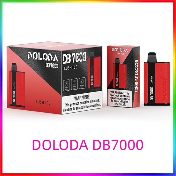 DOLODA DB7000 Puffs 7000puffs Сетчатая катушка с сердечником 1,2 Ом Электронная жидкость 14 мл 0%/2%/3%/5% Аккумулятор 13350-500 мАч Перезаряжаемые сигареты типа C