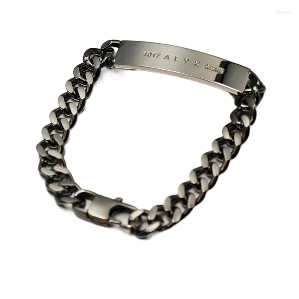 Link Pulseiras 2023 ALYX RIVER Pulseira Homens Mulheres 1:1 Qualidade Titânio Aço Inoxidável 1017 9SM Feito na Itália