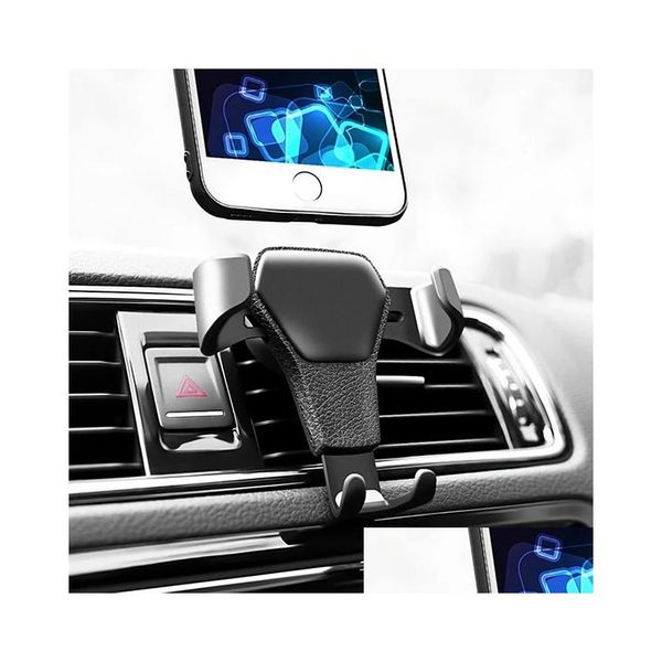 Matic Locking Air Vent Gps Supporto per telefono cellulare Supporto per auto Supporto per griglia Tipo di fibbia compatibile per Android Consegna di goccia Dheyv