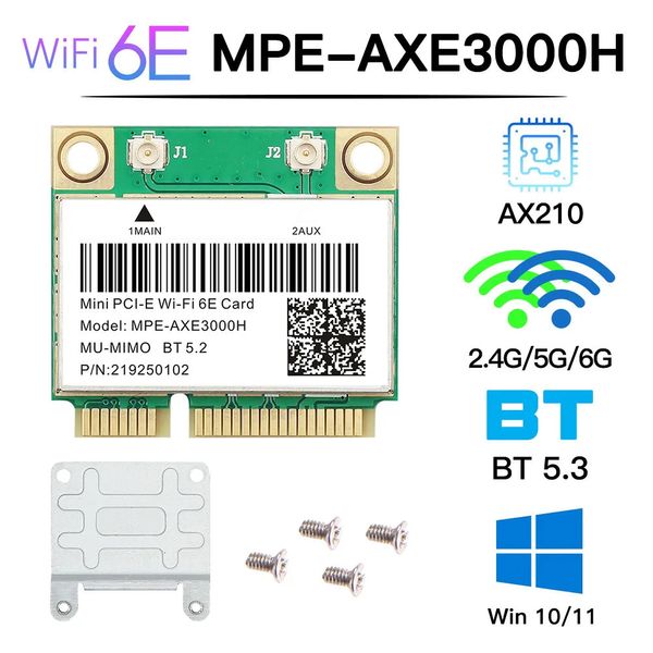 WiFi Finders 6E AX210HMW Mini PCIE Wifi Karte Bluetooth 53 Für Intel AX210 Netzwerk 6 AX200 80211AX Wireless Adapter 231018