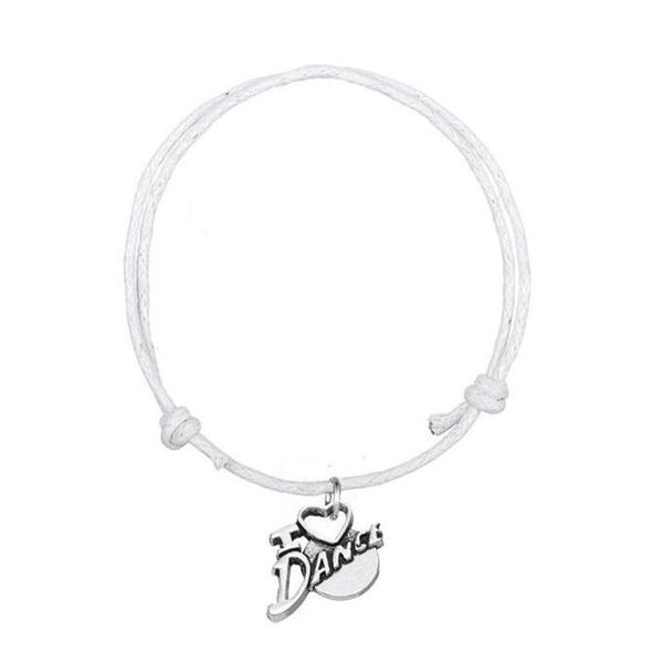 JF044 Nova Moda Pulseira Jóias Artesanais Eu Adoro Dança Charme Pulseira Colorida Coreana Ajustável Cordão de Cera Bracelet243Z