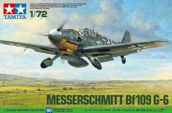 Modello di aereo Tamiya 60790 Kit modello di aereo in scala 1/72 della seconda guerra mondiale tedesco Messerschmitt Bf109 G-6 231017