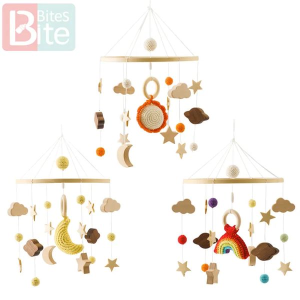 Mobiles Baby Rassel Spielzeug Häkeln Galaxy Mobile Holz geboren Glocke 012 Monate Bett Halter Halterung Hängende Spielzeuge Kleinkind Krippe Geschenk 231017