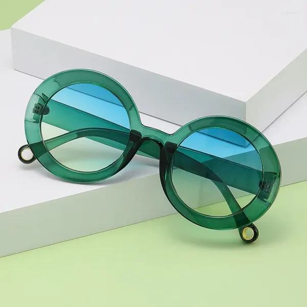 Sonnenbrille Imwete Mode Runder Rahmen Damen Bunte Ovale Sonnenbrille Herren UV400 Brille Vintage Shades Sonnenbrille