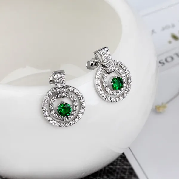 Orecchini con perno Trendy Earirng 2023 Moda Vintage Rotondo di cristallo per le donne Marche famose di alta qualità Zircone Earing Gioielli regalo