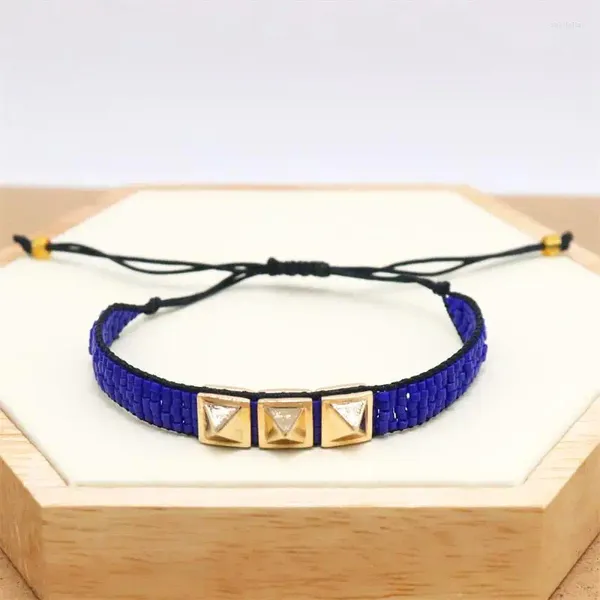 Strang-Reis-Perlen-Armband, Originalität, Nieten, mehrschichtig, handgestrickt, Böhmen, verstellbare Farbe, modisch, schlichte Perlen