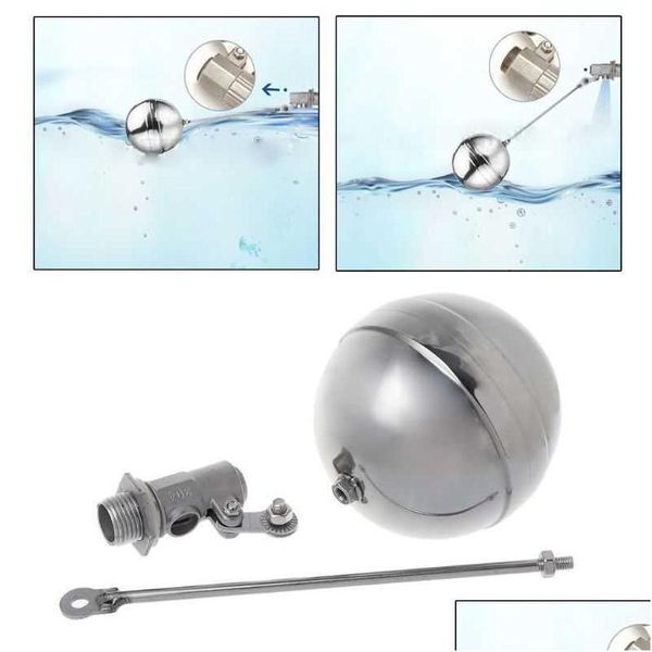 Valvole ad angolo Dn15 Filettatura maschio Sfera per serbatoio dell'acqua Sensore a galleggiante per controllo del flusso in acciaio inossidabile 210727 Consegna a goccia Rubinetti per giardino domestico Sho Dhrvw