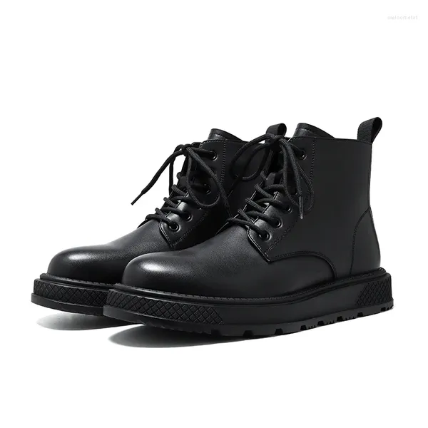 Kleid Schuhe Männliche Männer Luxus Designer Leathe Stiefel Casual Business Schwarz Büro Schuh Italienische Herren Original 2023 Formale Boot