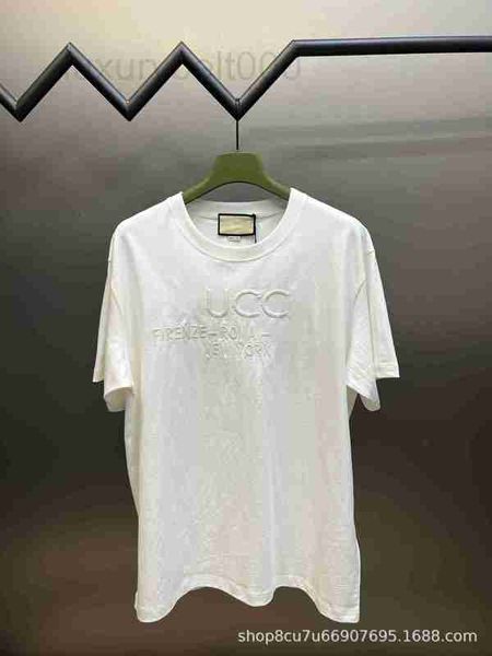 T-shirt da uomo Designer 2023 New Roman Lettera ricamata in puro cotone girocollo manica corta casual sciolto T-shirt da uomo e da donna ins RDD6