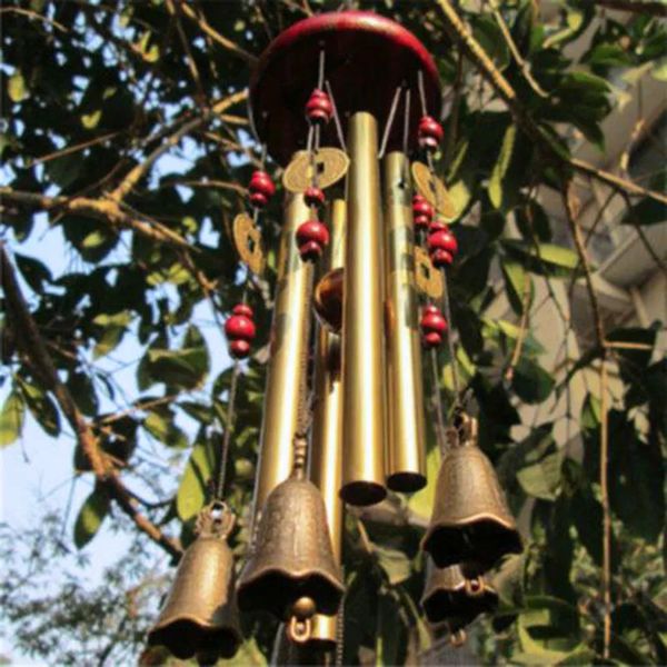 Decorações de Natal Cobre Dinheiro Vento Carrilhão Igreja Sino Grande Tubos Sinos Jardim Ao Ar Livre Decoração de Casa Antigo Windchime Parede Pendurado Artesanato 231017