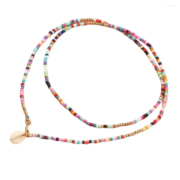 Halsketten mit Anhänger, Imitationsperlen-Halskette, bunte Perlenkette, wasserdicht, langlebig, Muschelkostüm, exquisites Aussehen