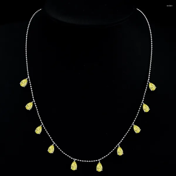 Catene Collana in argento 925 con cielo stellato brillante Collana con colletto di diamanti ad alto tenore di carbonio 40 3 cm Rosa Giallo Disponibile