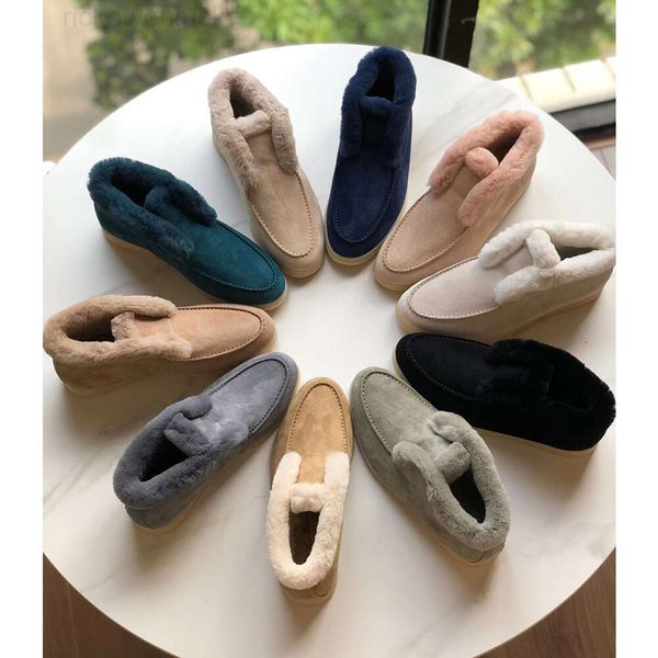 Loro pianoforte loro pianaa neve scarpe femminili di coniglio stivali lp capelli ad alta fascia scarpe lefu in pelle e pelliccia stivali corti in pelle scamosciata stivali da donna caldi di alta qualità di alta qualità