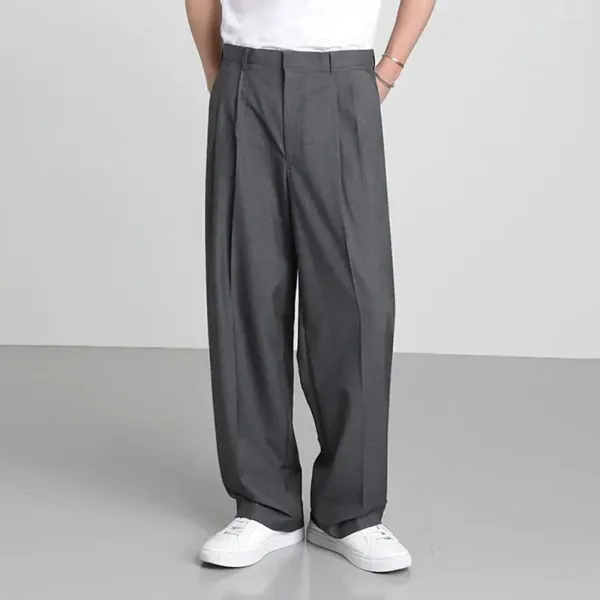 Pantaloni da uomo Pantaloni da completo per uomo 2023 Autunno stile coreano Tendenza dritta allentata Versatile Elegante Casual Drappo Solido Gamba larga