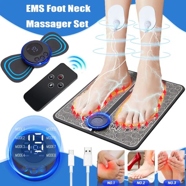 Massageador de pés elétrico ems almofada pés massagem esteira estimulação muscular alívio dor relaxar terapia de pulso melhorar a circulação sanguínea 231017