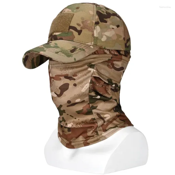 Cappellini da baseball Cappelli mimetici per uomo con passamontagna UV per sole rinfrescante Maschera per il viso Cappello da caccia tattico militare Berretto da baseball per escursionismo