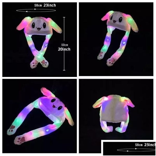 Altri tessili per la casa 33 stili cappello di peluche leggero a led berretto animale del fumetto per coniglio gatto coniglietto orecchio cappelli in movimento Adt bambini Natale inverno W Dh2Aa