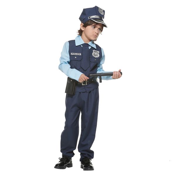Cosplay snailify criança tráfego policial traje meninos oficial traje de halloween azul purim outfit cosplay crianças 231017
