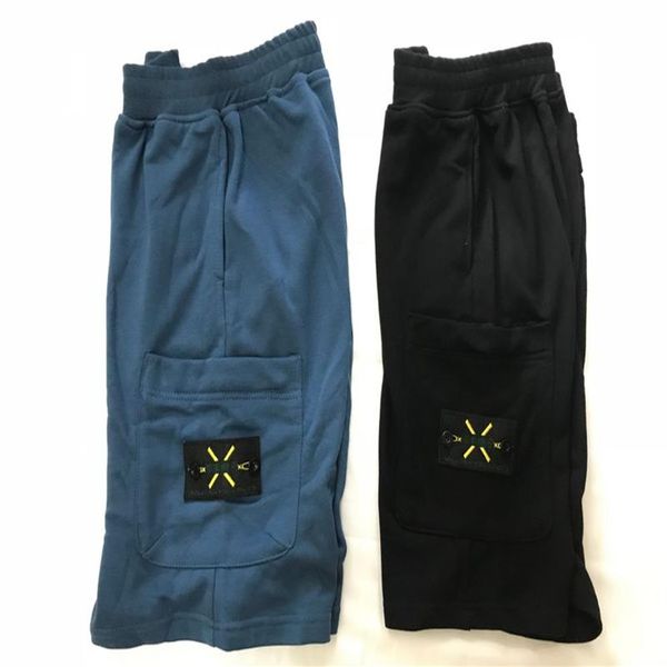 Pantaloncini da spiaggia americani in materiale superiore, pantaloni sportivi retrò da uomo in cotone, blu, corti, logo, cravatta, ricamo, estate, esplosioni di strada, cinque tro210i