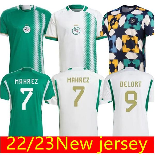 22 2023 Алжир Алжир Мужские футбольные майки MAHREZ FEGHOULI SLIMANI BENACER ATAL Домашние белые на выезде 22 23 Зеленая тренировочная одежда Футболки Футбольная форма