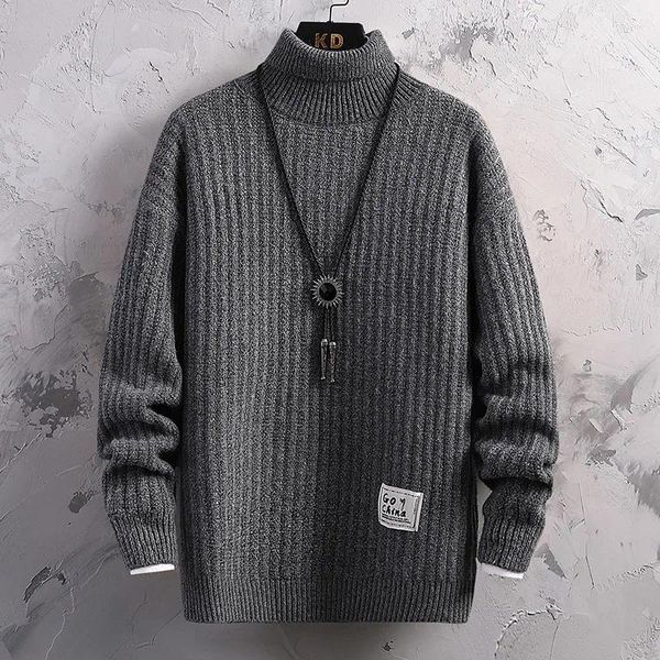 Erkek Sweaters Kalın Sıcak Çekme Homme 2023 Kış High End Erkek Uzun Kollu Beltlank Kazak Erkekler Gündelik Erkek Noel Külotu