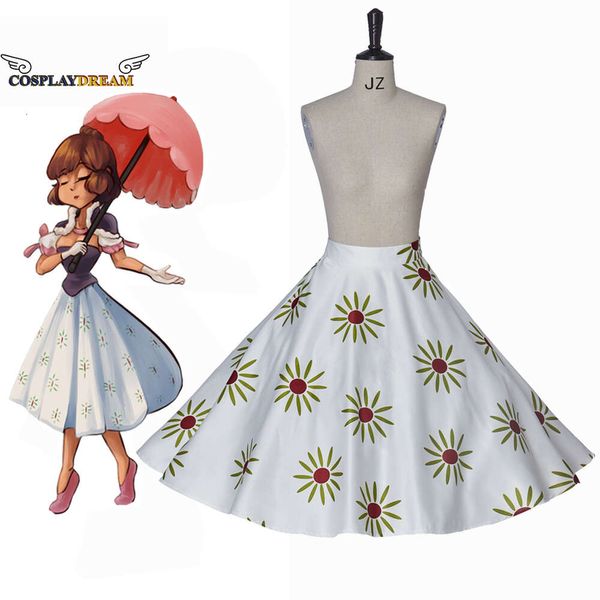 Fantasia de mansão assombrada, fantasia de corda bamba para meninas, saias estampadas, vestido de sally slater, fantasia de andador de menina 3xlcosplay