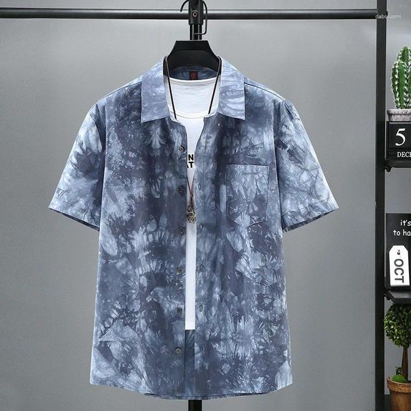 Camisas casuais masculinas verão negócios fino de manga curta camisa floral moda plus size imperial extra grande 11xl