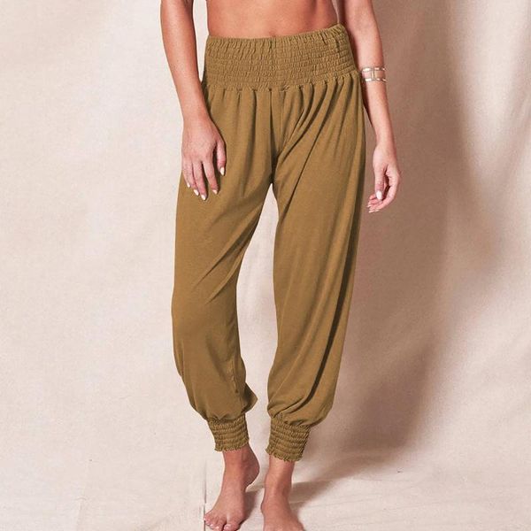 Damenhose, Damen-Yoga-Jogginghose, lockere Trainings-Jogginghose, bequeme Lounge mit Taschen, einfarbig, lässige Harems-Kurzhose