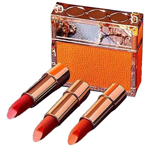 Batom de longa duração conjunto de batom fosco veludo suave conjunto de lápis labial com bolsa de corrente fosco veludo maquiagem cosméticos caneta batom colorido 231017