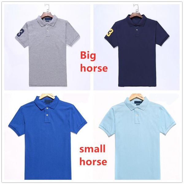 Mens Polos Top Tee Manga Curta Camisetas Grande ou Pequeno Cavalo Plus Size S-2XL Multi Color Bordado Hommes Classic Business Cas250f