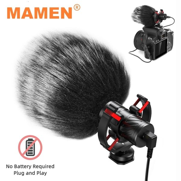 Trocadores de voz MAMEN Professional S gun Microfone Vlog Podcast Microfone Cardióide Captador para Câmera Telefone Gravação de Entrevista 231018