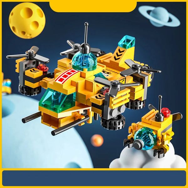 Giocattoli di trasformazione Robot 6 in 1 Mini blocchi di costruzione Forme di veicoli Mattoni assemblati Blocco di puzzle Piccole particelle Intelligenza Giocattolo educativo Regalo 231018