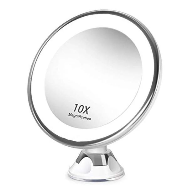 Espelhos compactos Espelho de vaidade de maquiagem com luzes 10X LED Espelho de ampliação Espelhos cosméticos Ampliação de luz LED Espelhos de maquiagem 231018